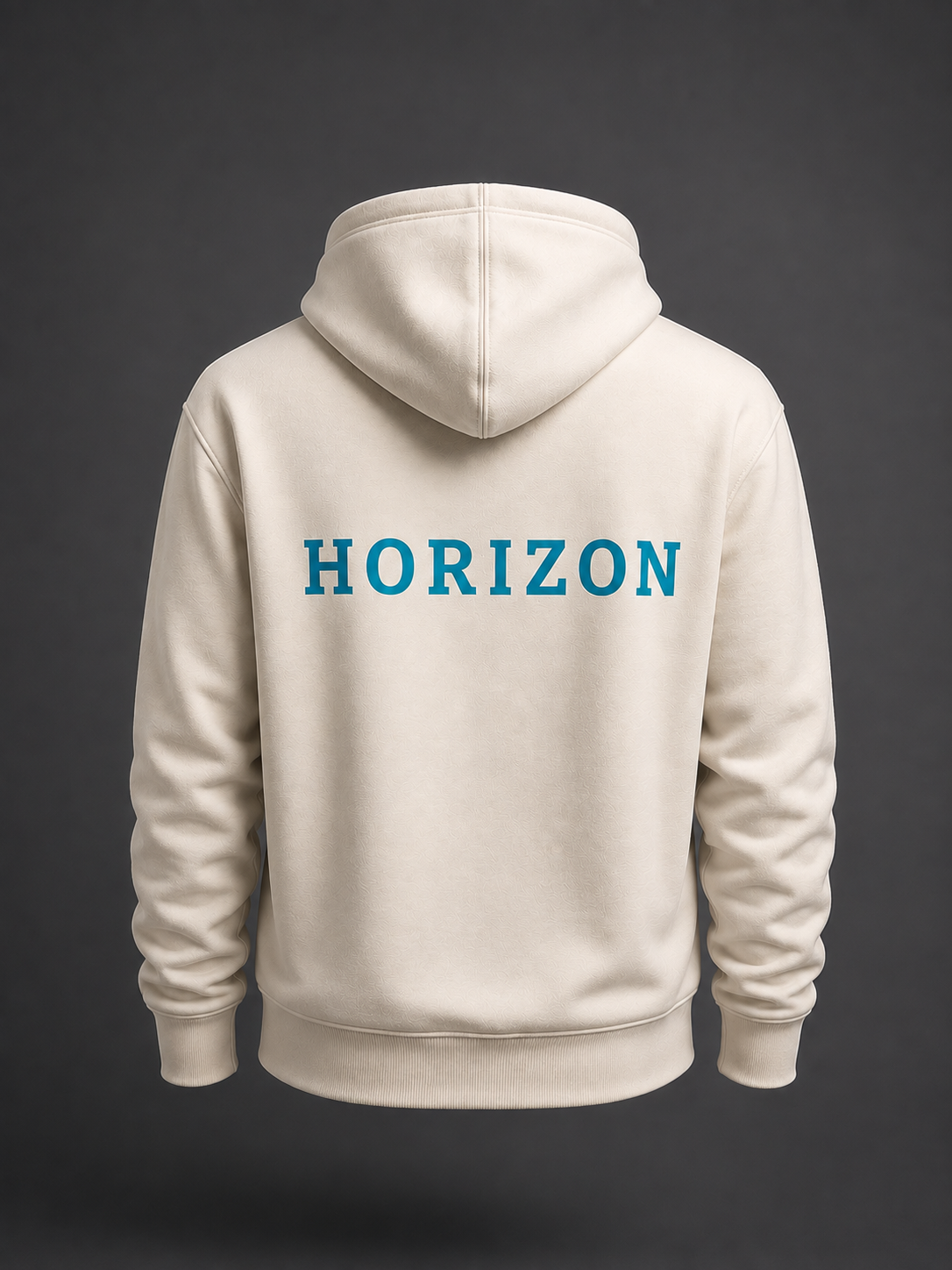 Sweat à capuche Azure ZEVYRA blanc avec logo bleu imprimé sur la poitrine.